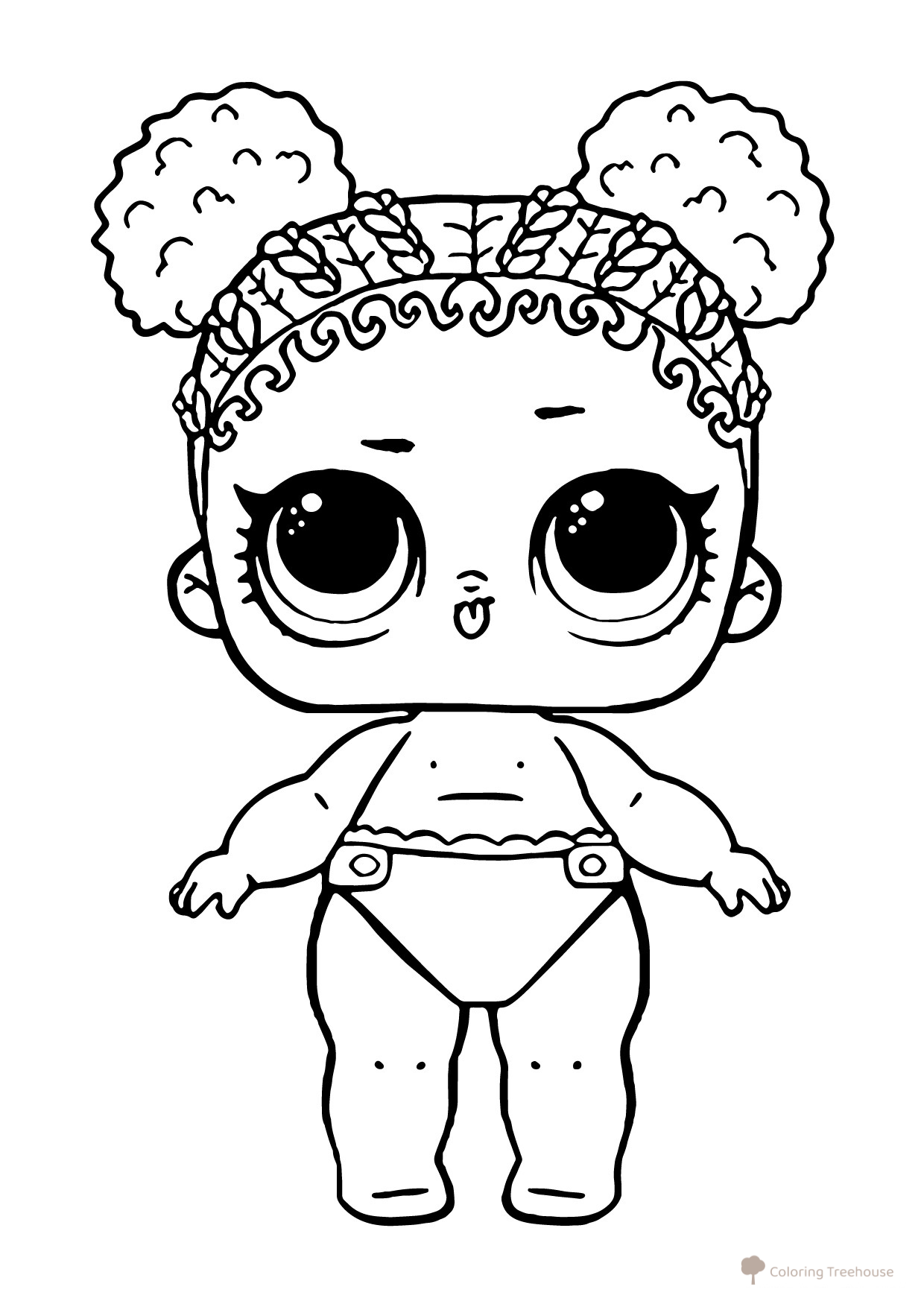 LOL Baby «Flower» Coloring Page free printable LOL Surprise Lil Sisters Coloring Pages coloring page