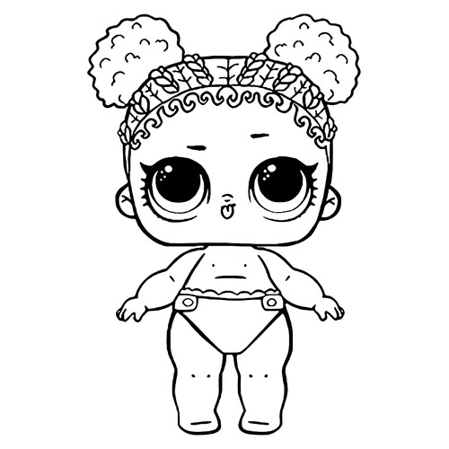 LOL Baby «Flower» Coloring Page free printable LOL Surprise Lil Sisters Coloring Pages coloring page