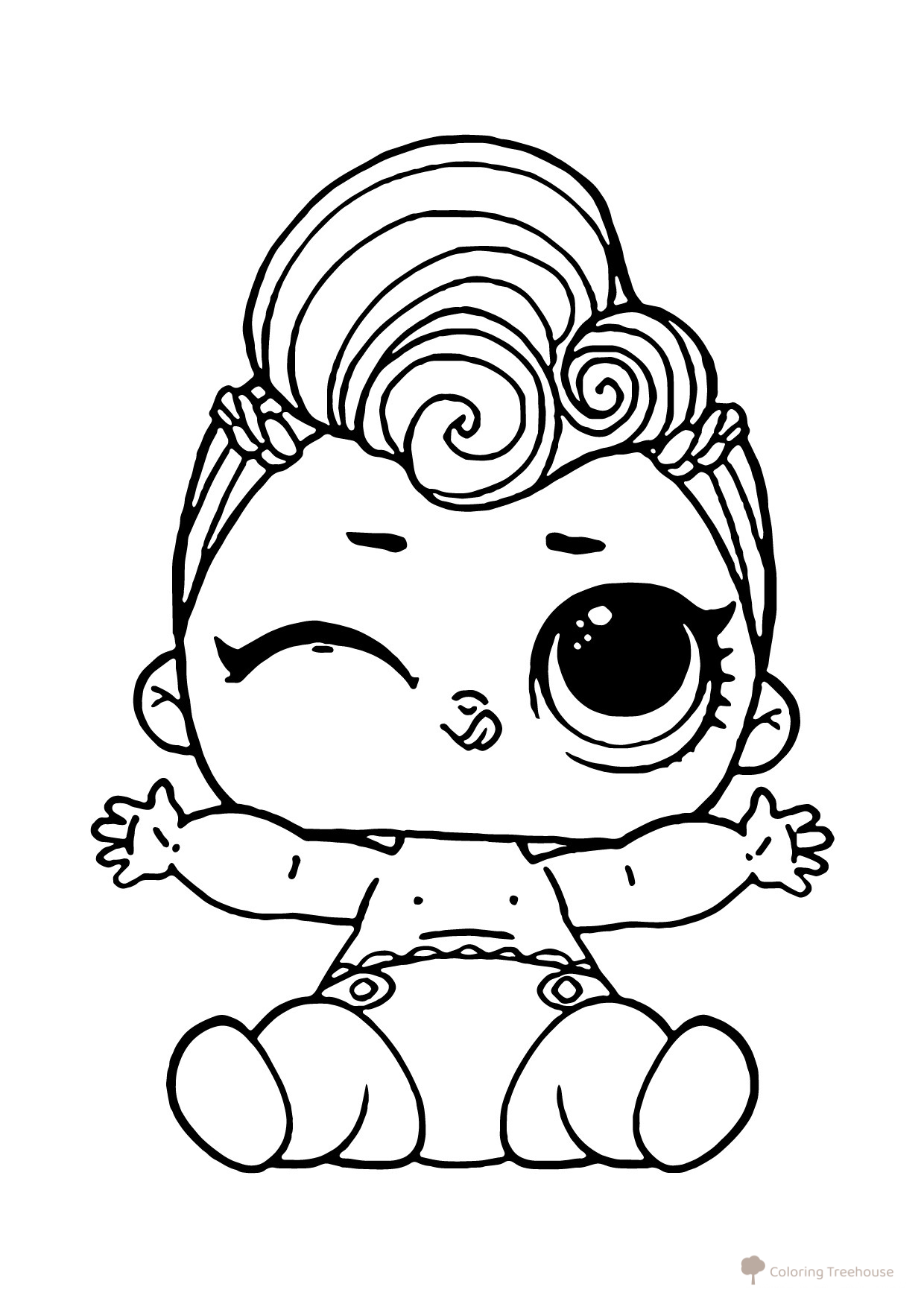 Libro para colorear LOL Bebé Grunge dibujo para colorear gratis de Páginas para colorear L.O.L. bebés
