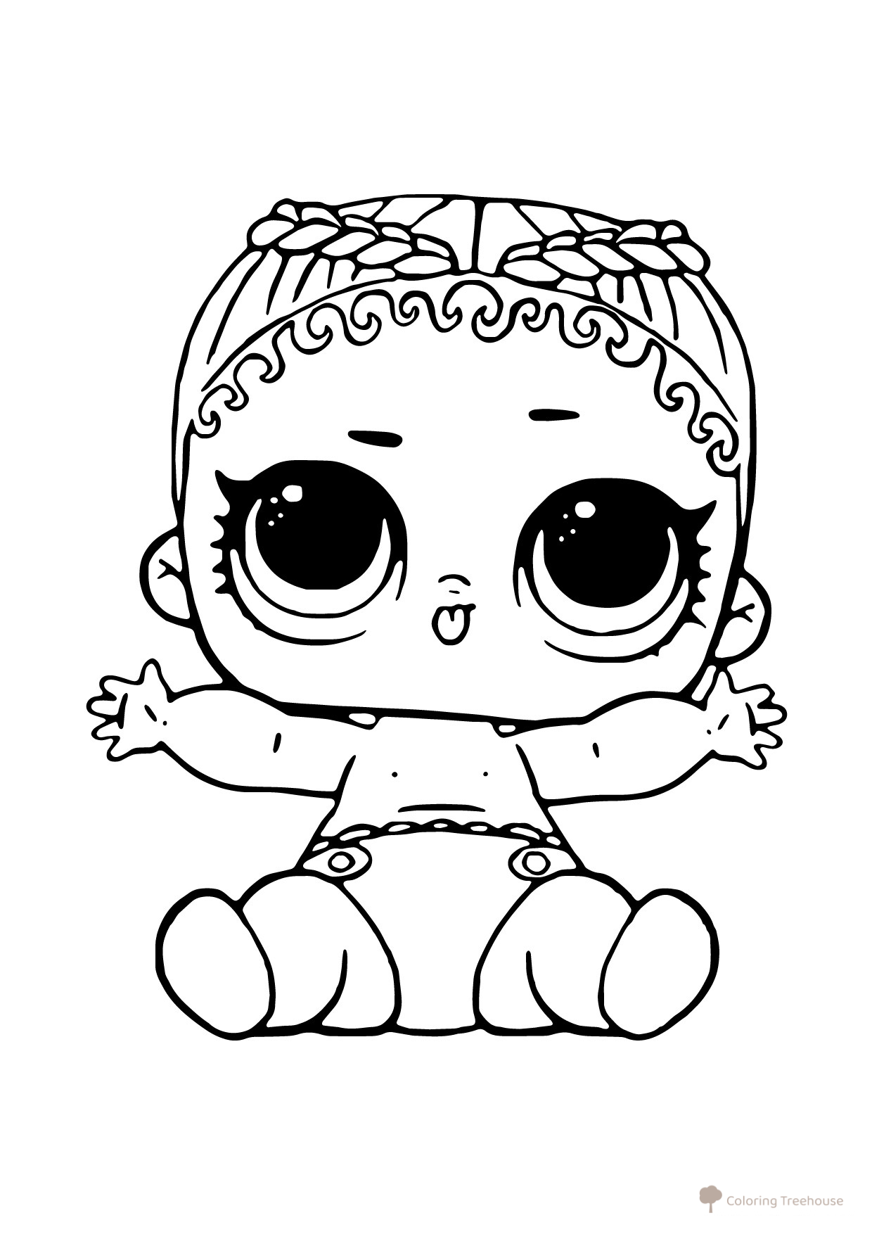 LOL Baby Mermaid Coloring Page free printable LOL Surprise Lil Sisters Coloring Pages coloring page