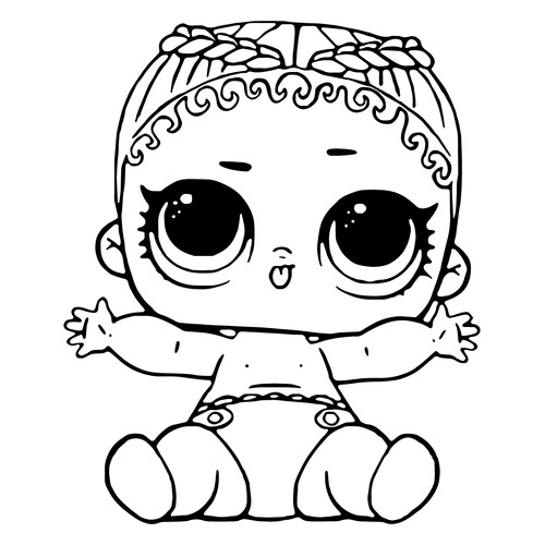 LOL Baby Mermaid Coloring Page free printable LOL Surprise Lil Sisters Coloring Pages coloring page