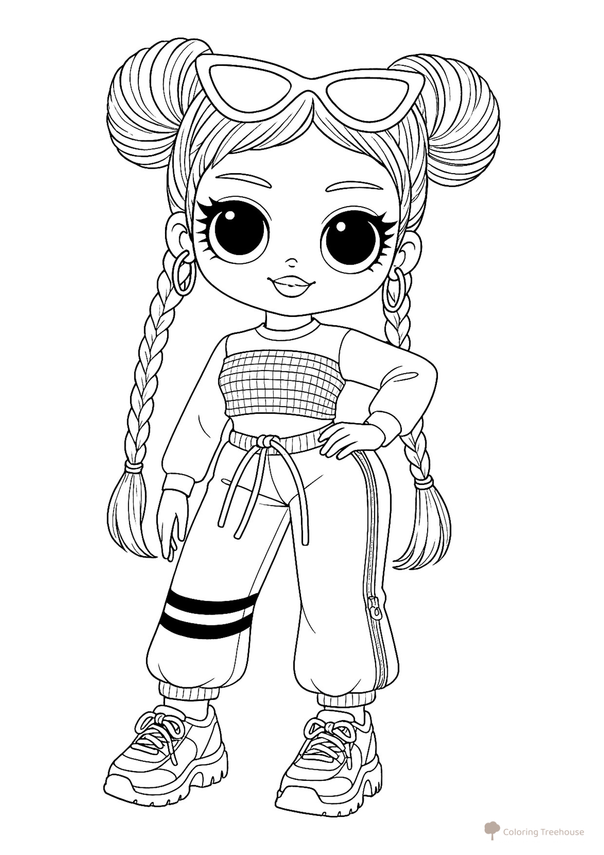 LOL OMG Girl Shilaks Coloring Page free printable LOL OMG Coloring Pages coloring page