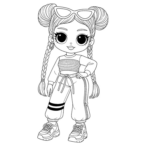 LOL OMG Girl Shilaks Coloring Page free printable LOL OMG Coloring Pages coloring page