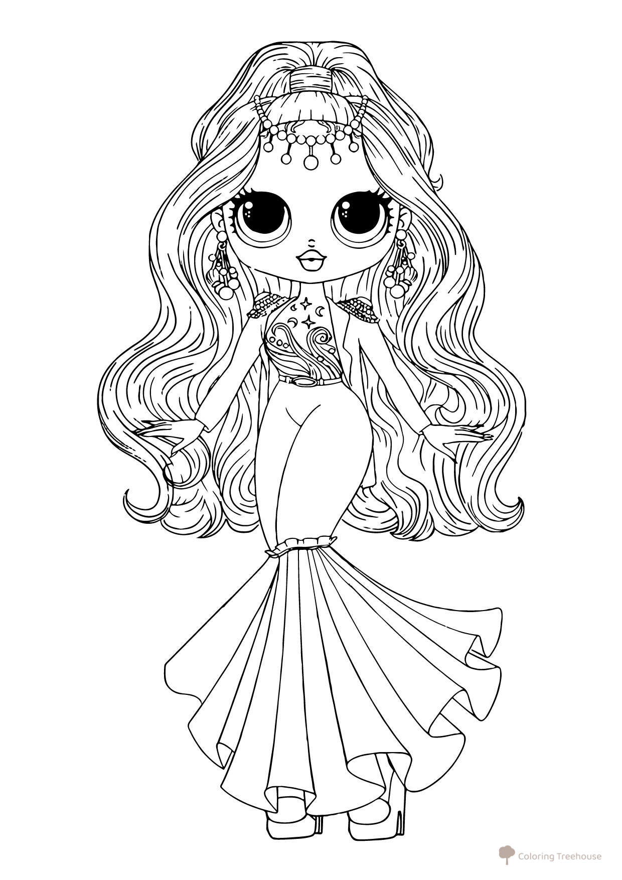 L.O.L. OMG Coloring Page — Queen of Sirens free printable LOL OMG Coloring Pages coloring page