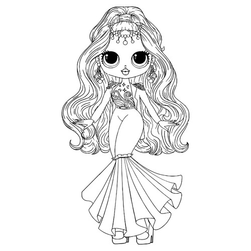 L.O.L. OMG Coloring Page — Queen of Sirens free printable LOL OMG Coloring Pages coloring page