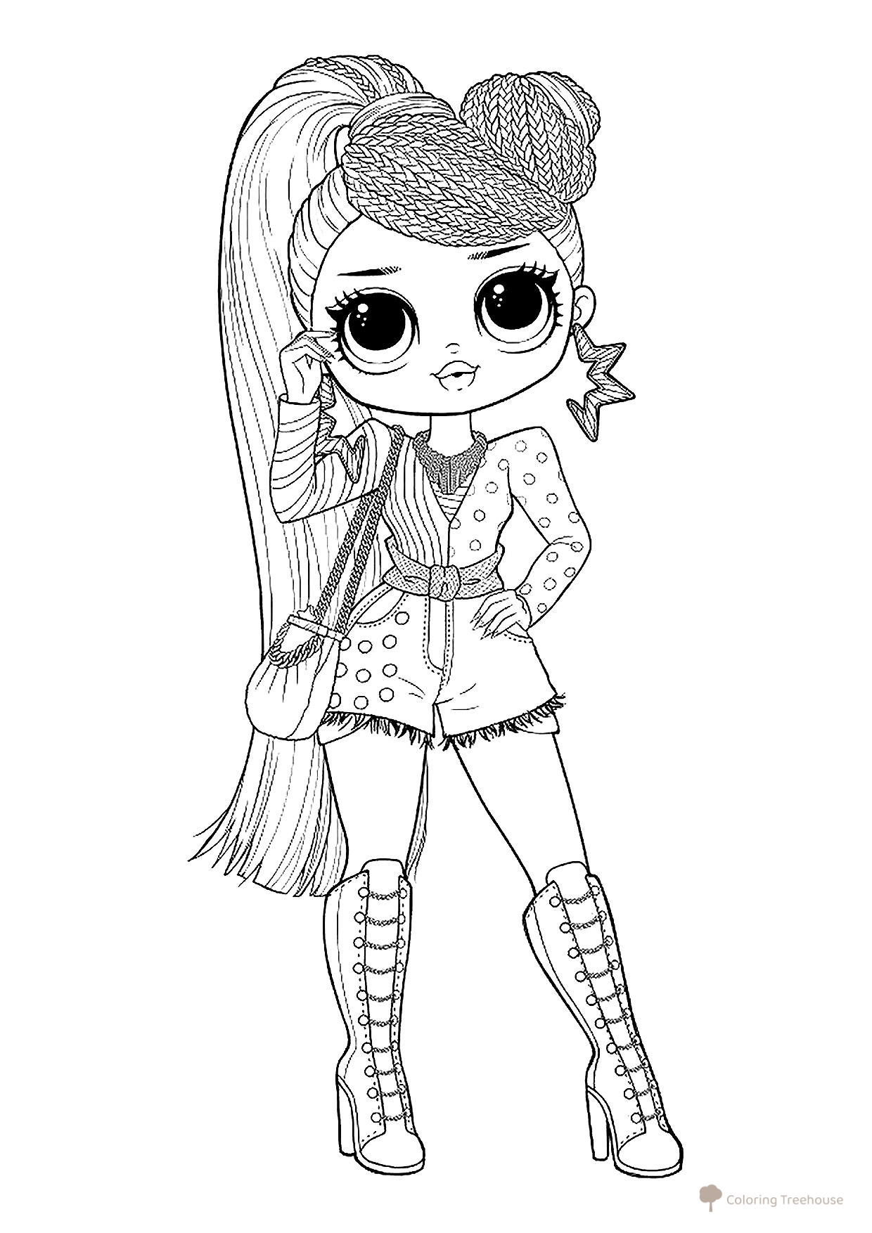 LOL OMG Miss Independence Coloring Page free printable LOL OMG Coloring Pages coloring page