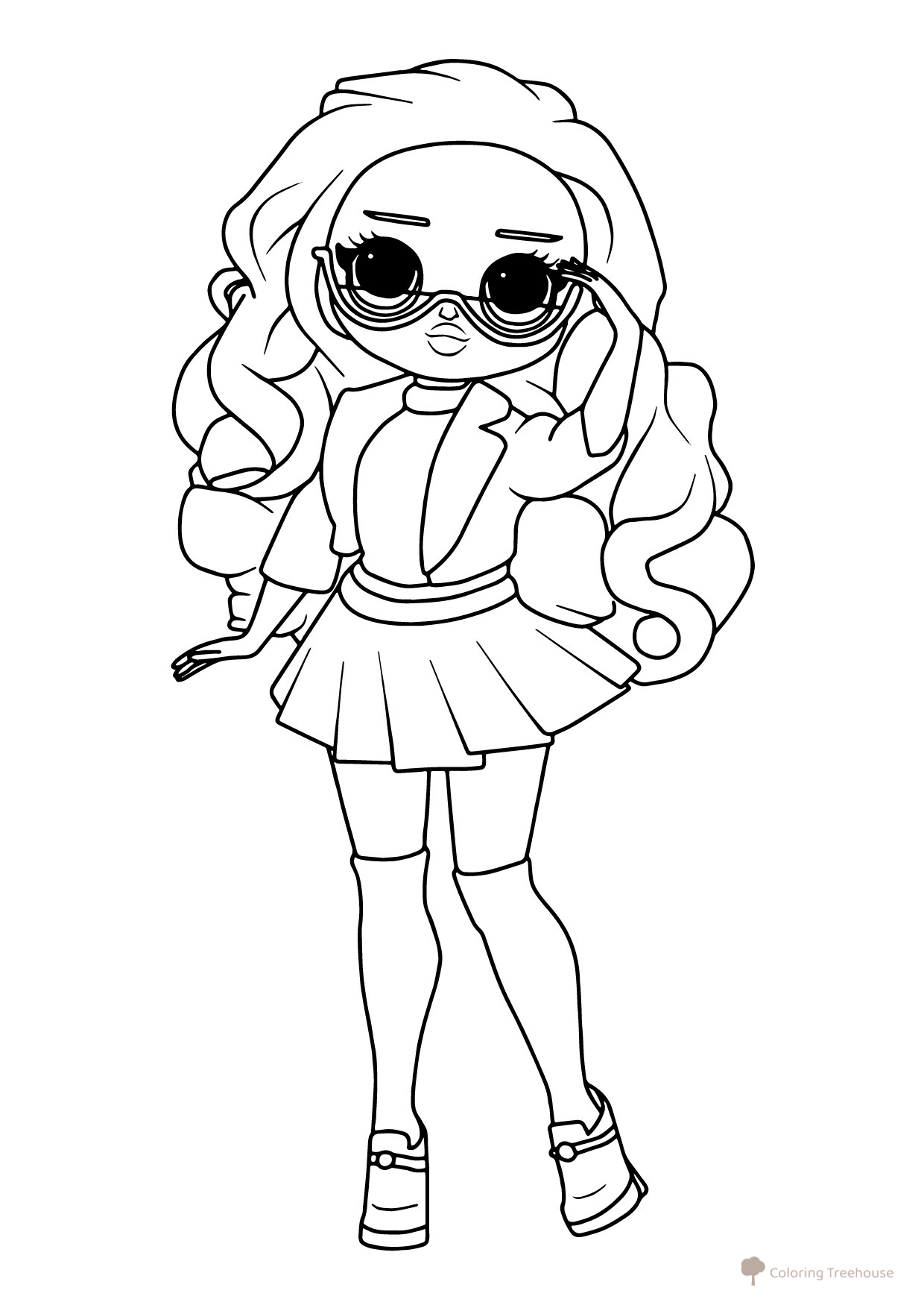 LOL OMG School Reporter Coloring Page free printable LOL OMG Coloring Pages coloring page