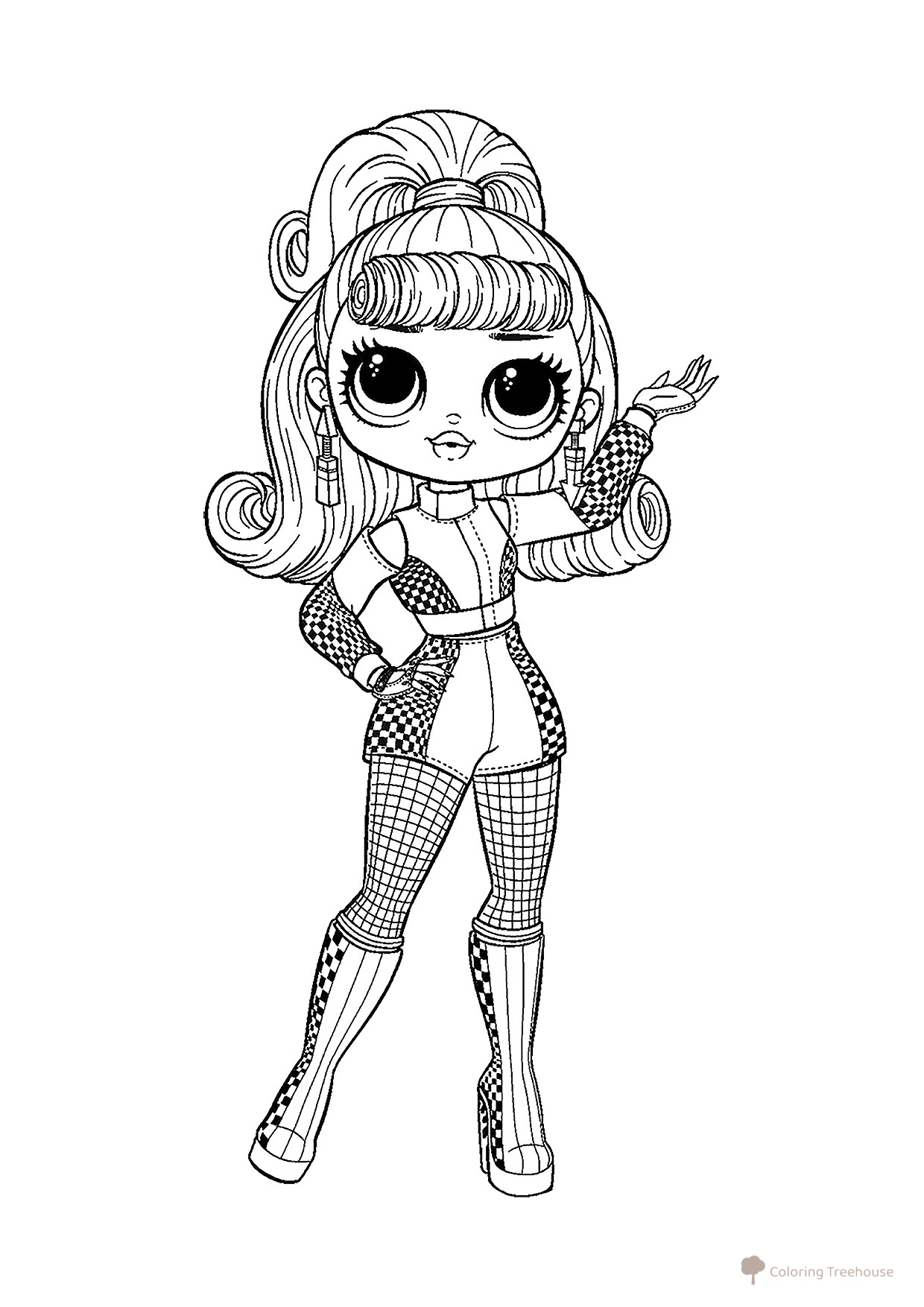 Página para colorear LOL OMG: hermana mayor 'Гонщица' dibujo para colorear gratis de LOL OMG Coloring Pages