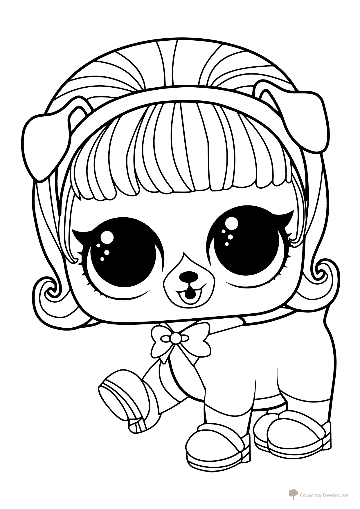 LOL Pets Puppy Madam Coloring Page free printable LOL Pets Coloring Pages coloring page