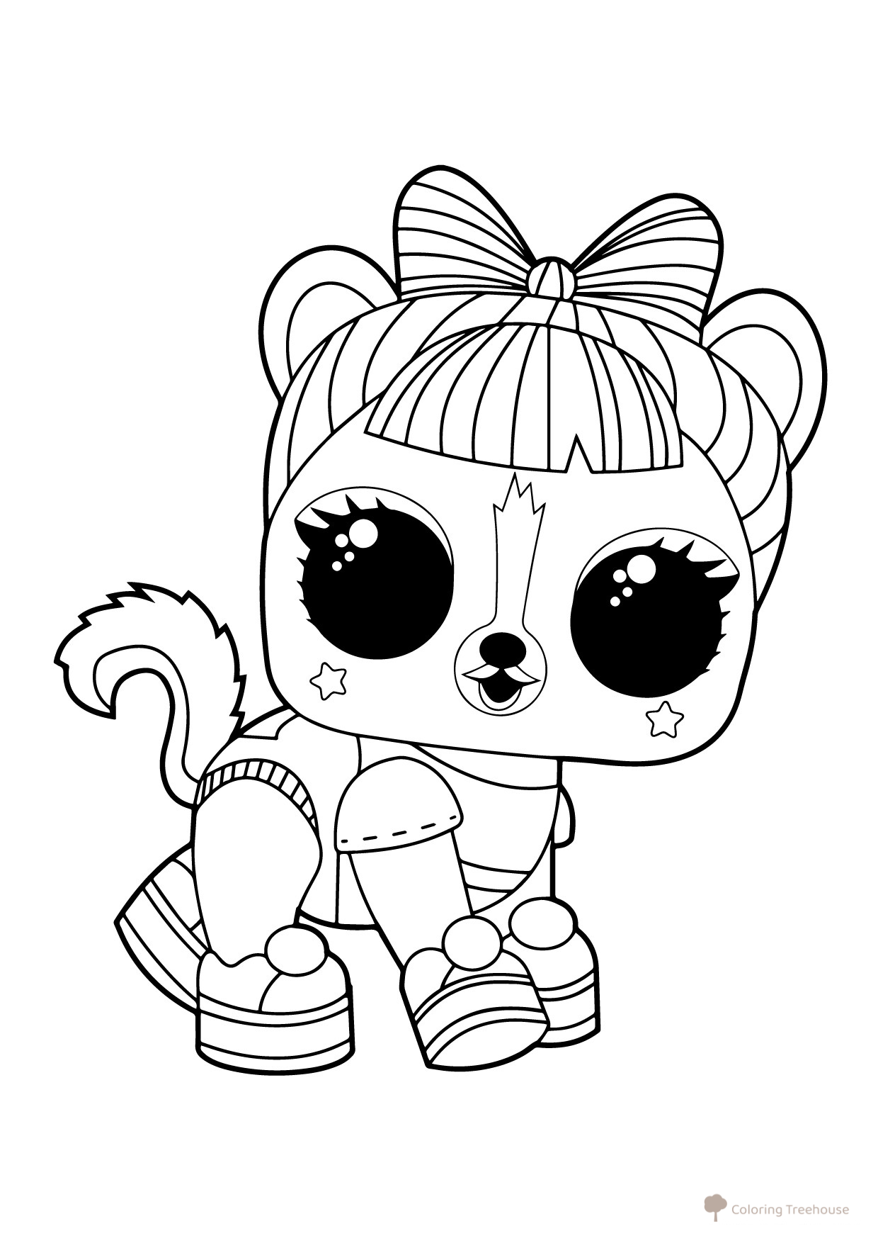 L.O.L. Pets Skunk Ra-Ra Coloring Page free printable LOL Pets Coloring Pages coloring page