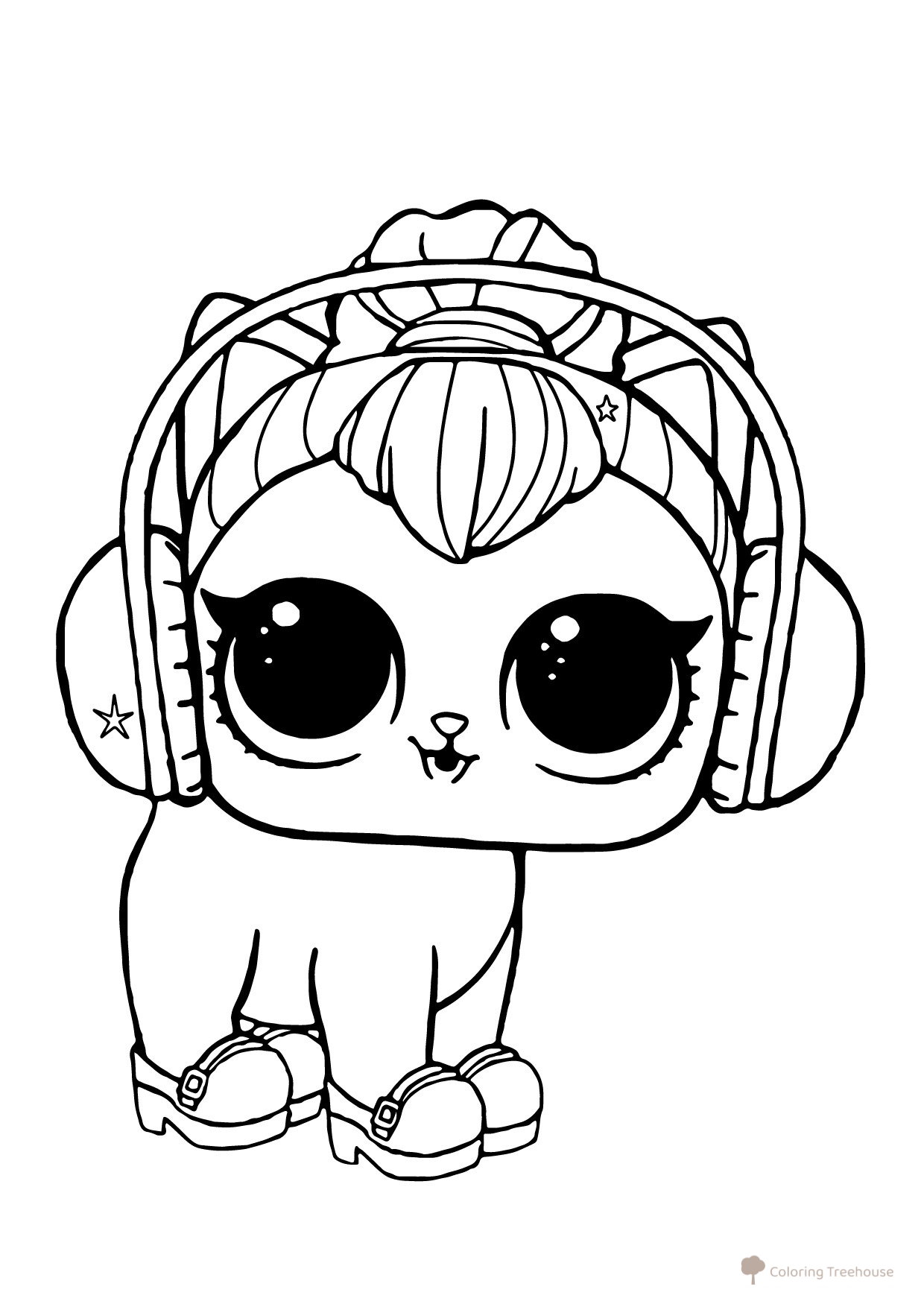 Página para colorear LOL mascota: gatito Kitty dibujo para colorear gratis de Páginas para colorear: mascotas de LOL