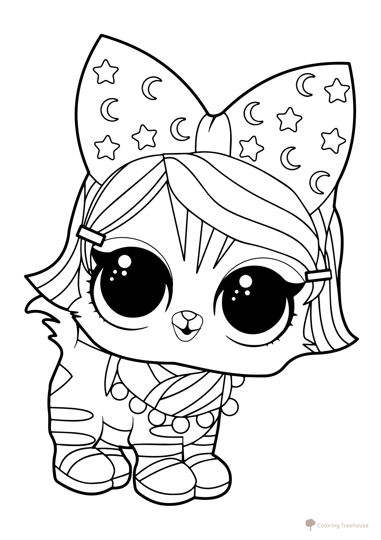 Página para colorear LOL — mascota rara: gatito Noche dibujo para colorear gratis de Páginas para colorear: mascotas de LOL