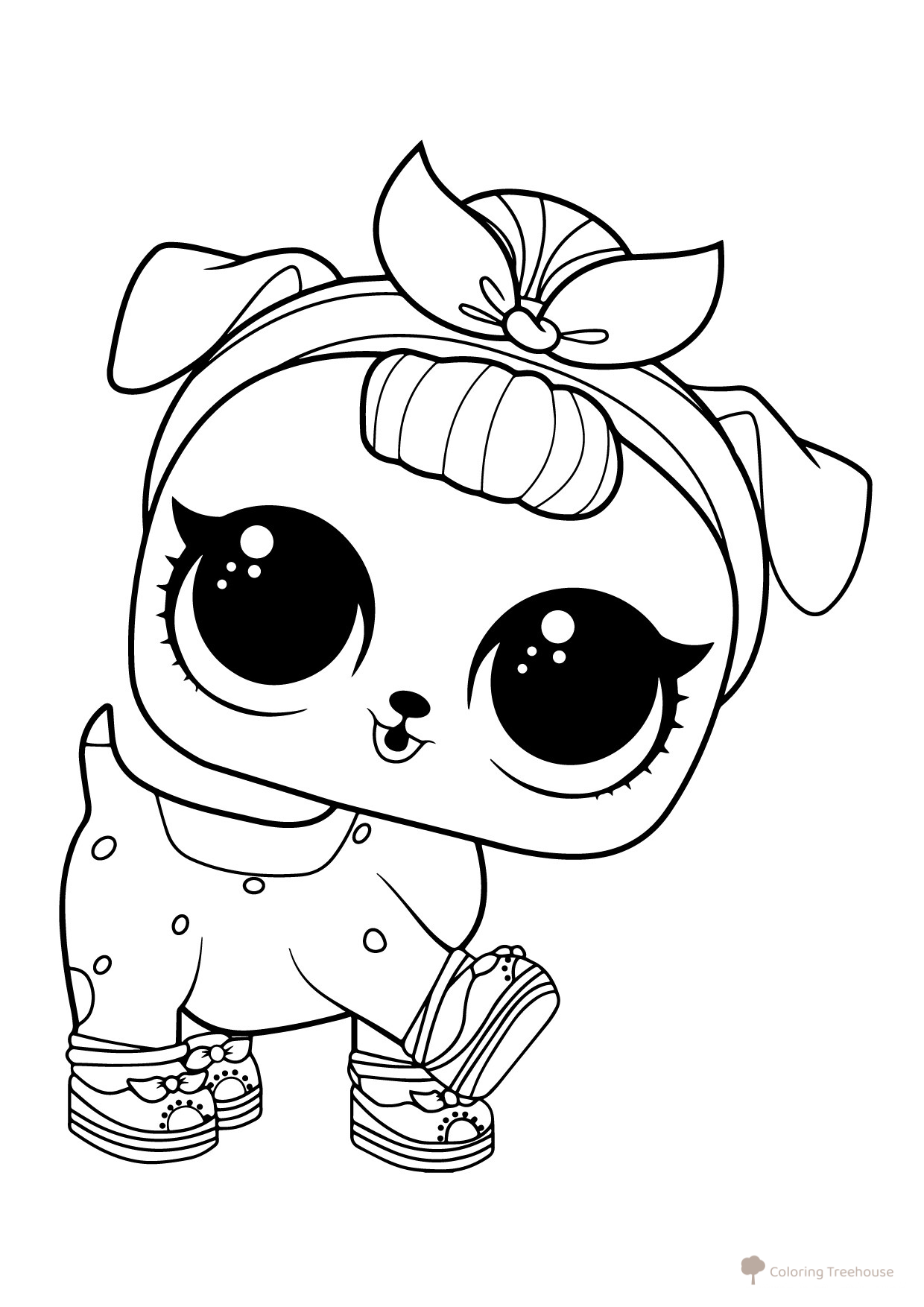 Página para colorear L.O.L. mascota cachorrito Bi-Bi dibujo para colorear gratis de Páginas para colorear: mascotas de LOL