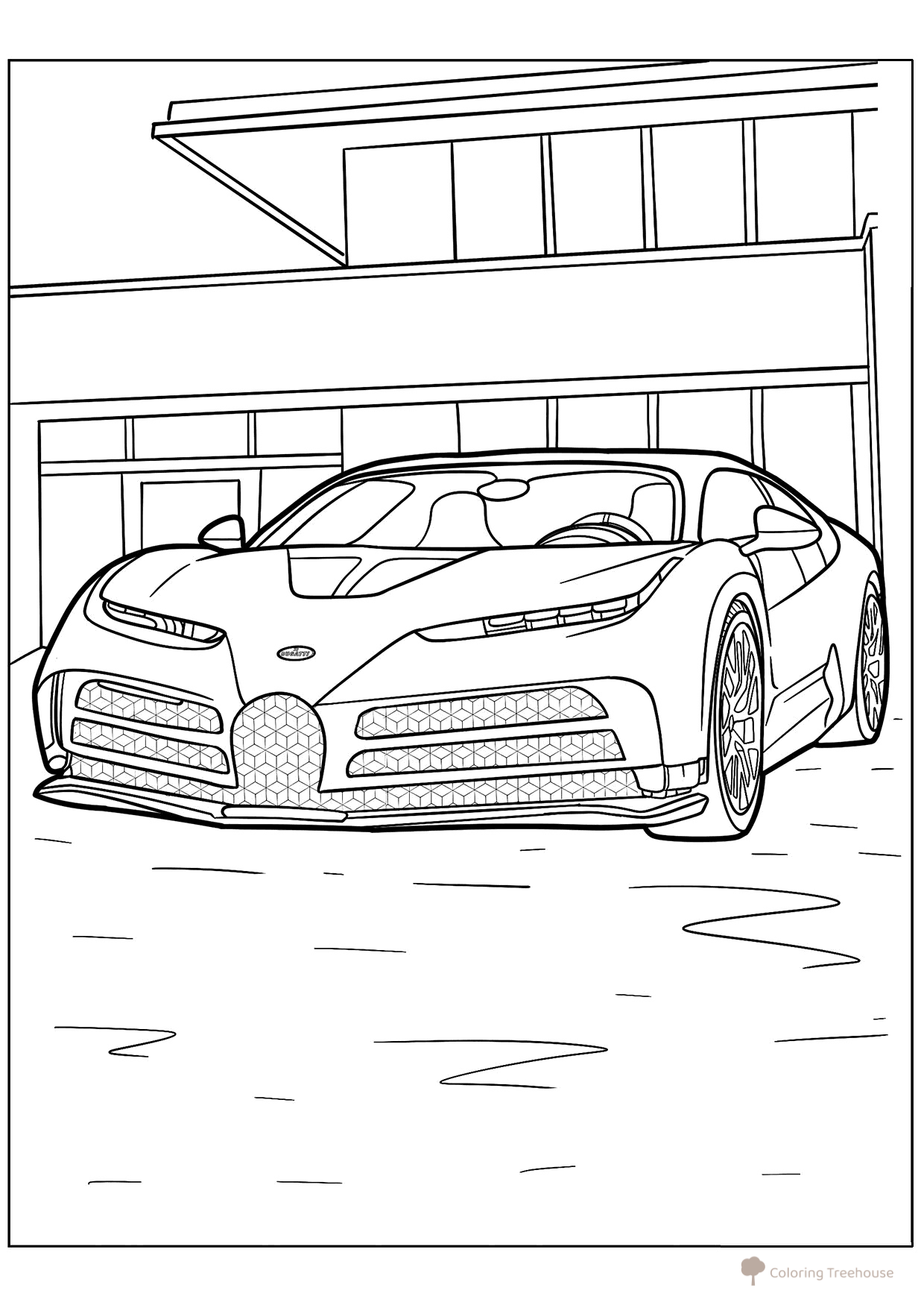 Página para colorear: Bugatti Centodieci (serie limitada 2022) dibujo para colorear gratis de Páginas para colorear de coches Bugatti