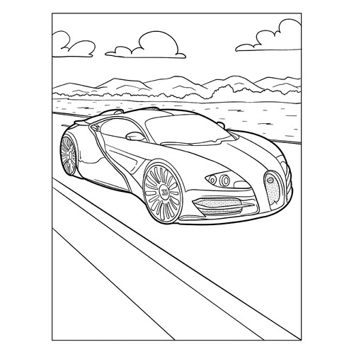 Bugatti EB Concept Coloring Page free printable Bugatti Car Coloring Pages coloring page