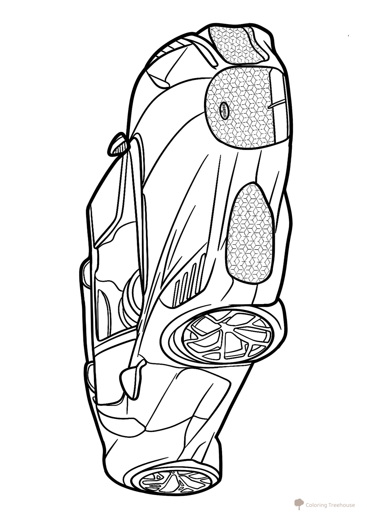 Página para colorear «Bugatti Mistral 2024» dibujo para colorear gratis de Páginas para colorear de coches Bugatti