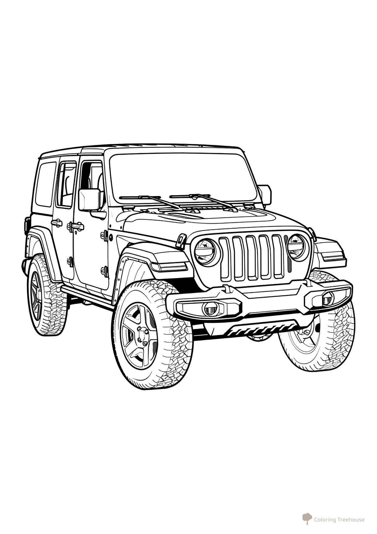 Página para colorear «Jeep detallado» dibujo para colorear gratis de Páginas para colorear de jeeps