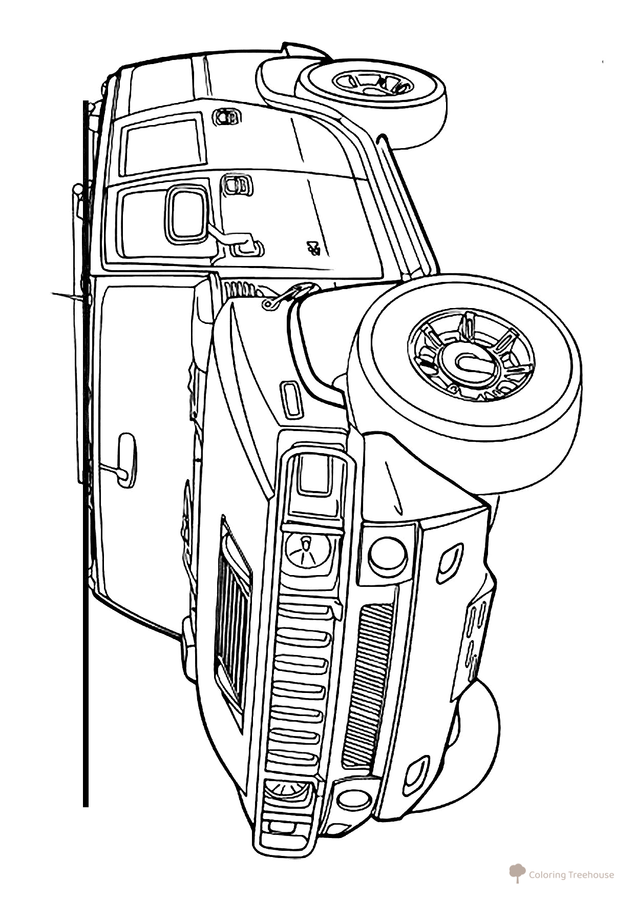 Página para colorear «Jeep Hummer H2» dibujo para colorear gratis de Páginas para colorear de jeeps