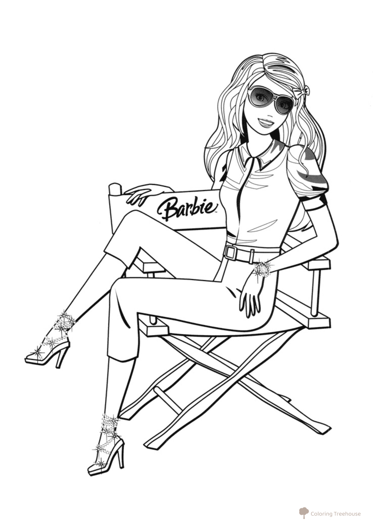 Barbie Personal Chair Coloring Page free printable Barbie Coloring Pages for Girls coloring page