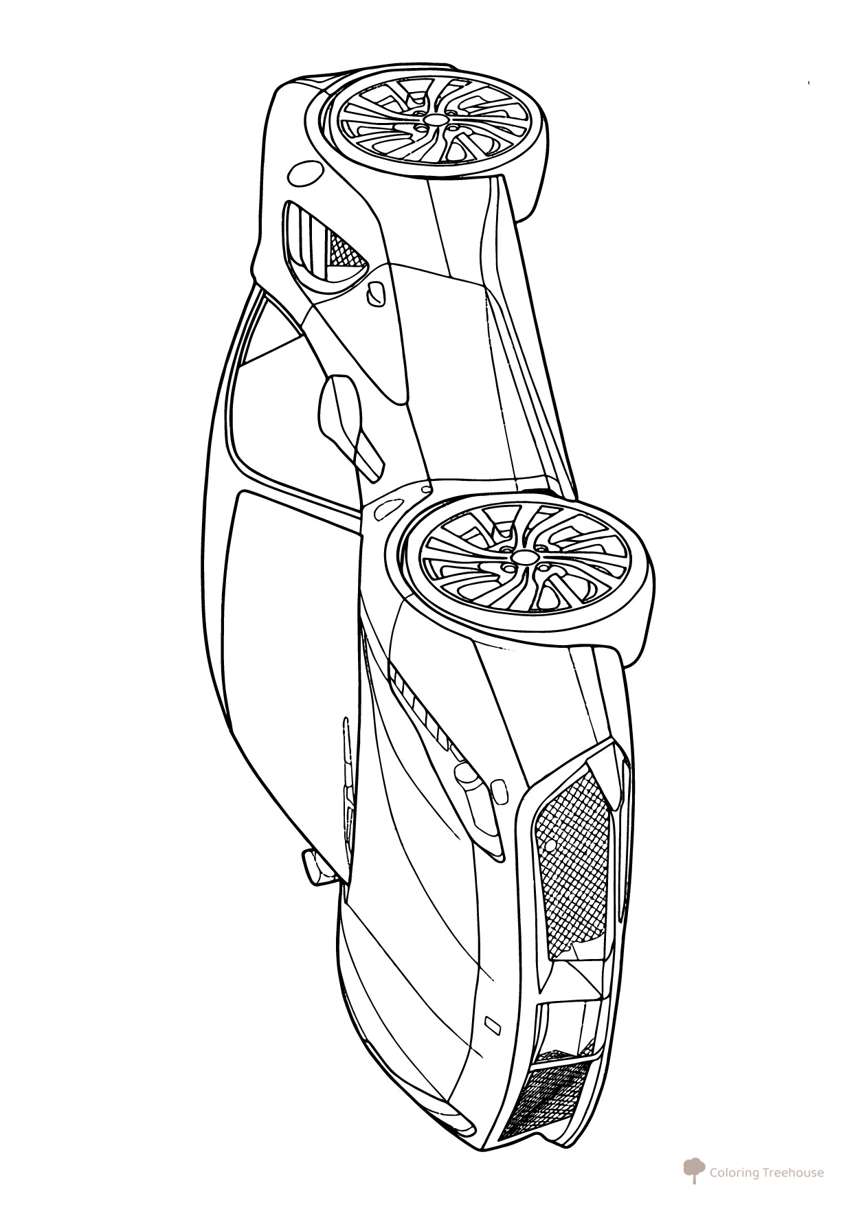 Ficha para colorear «Ferrari 458 Italia» dibujo para colorear gratis de Páginas para colorear de coches Ferrari