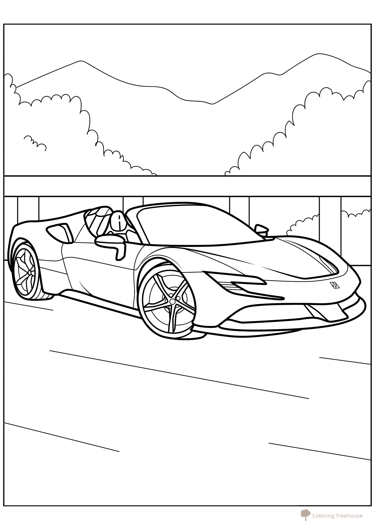 Página para colorear «Ferrari SF90 Spider» dibujo para colorear gratis de Páginas para colorear de coches Ferrari