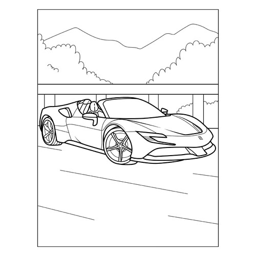 Página para colorear «Ferrari SF90 Spider» dibujo para colorear gratis de Páginas para colorear de coches Ferrari