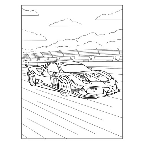Ferrari Race Car Coloring Page free printable Ferrari Car Coloring Pages coloring page