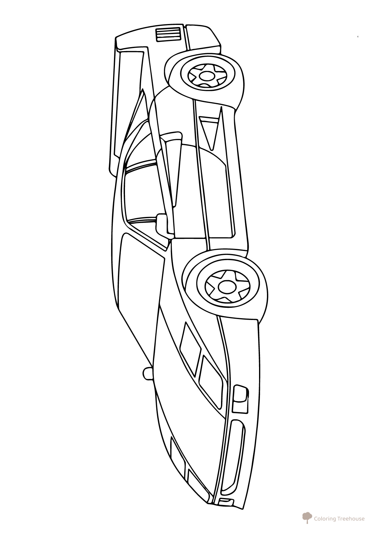 Página para colorear «Legendario Ferrari F40» dibujo para colorear gratis de Páginas para colorear de coches Ferrari