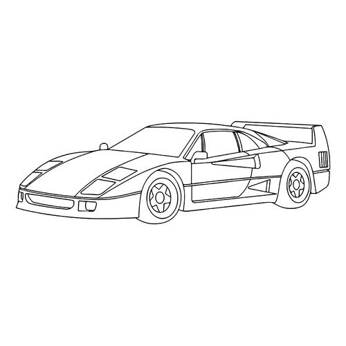 Página para colorear «Legendario Ferrari F40» dibujo para colorear gratis de Páginas para colorear de coches Ferrari