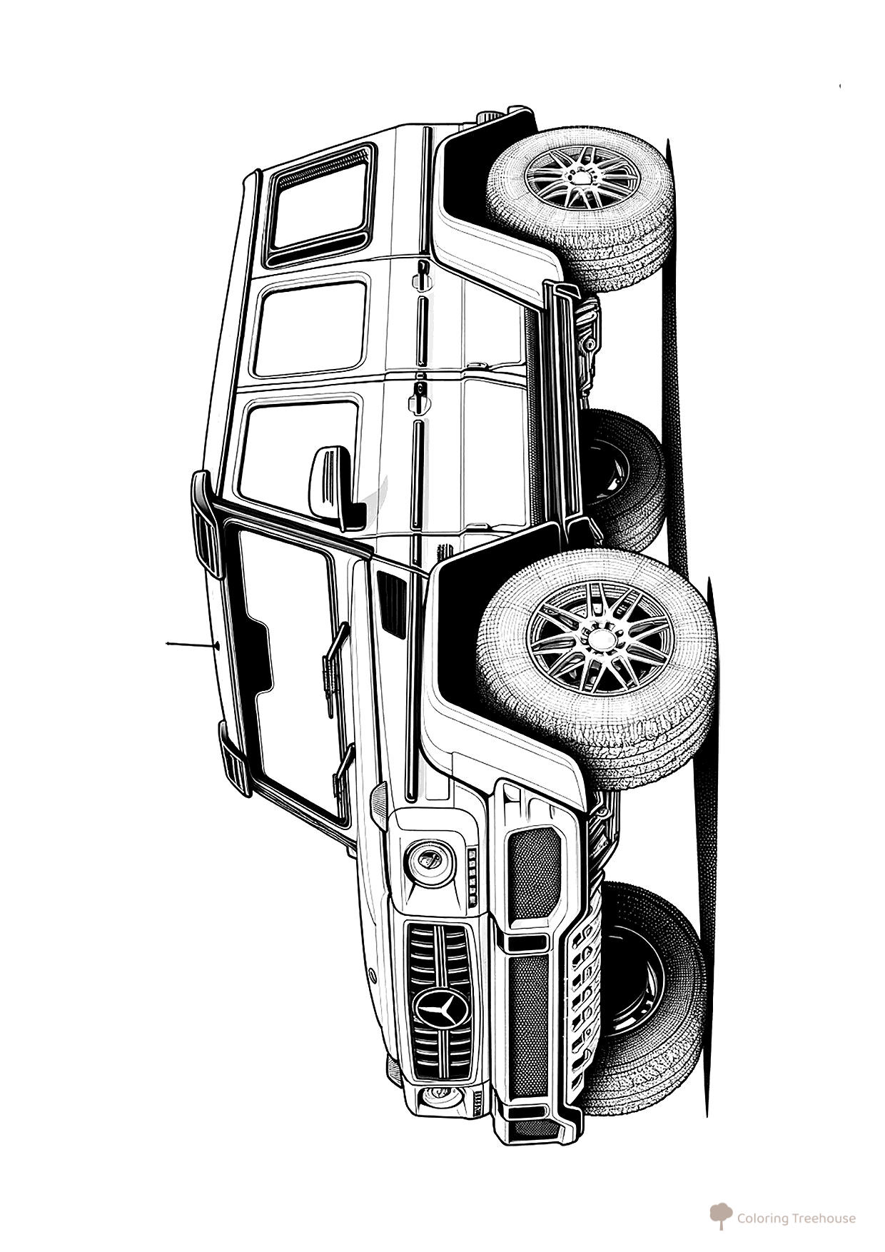 Página para colorear «Gelandewagen G63 AMG» dibujo para colorear gratis de Páginas para colorear de Mercedes Gelandewagen (G-Wagen)