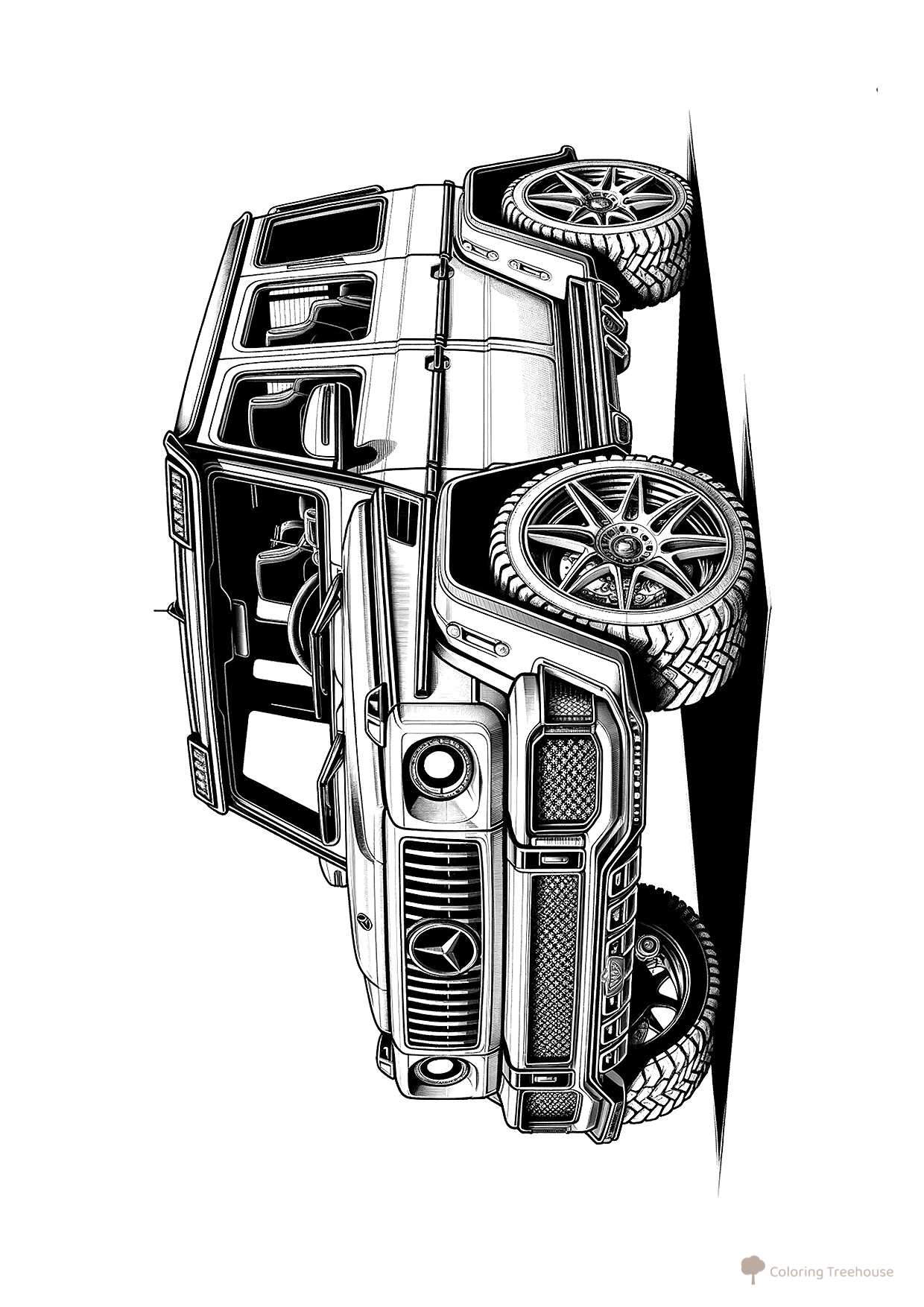 Página para colorear «Mercedes Geländewagen G63 AMG Mansory P850» dibujo para colorear gratis de Páginas para colorear de Mercedes Gelandewagen (G-Wagen)