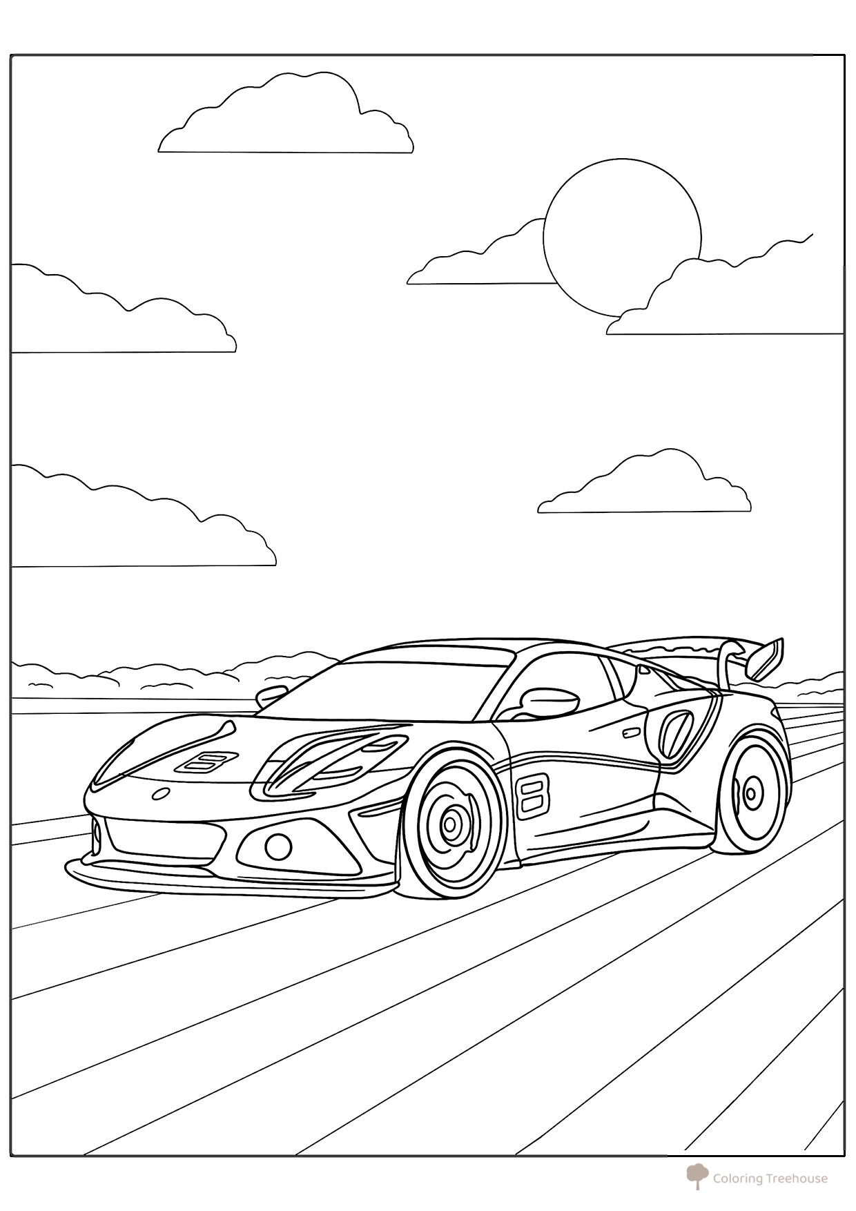 Lotus Racing Car Coloring Page free printable Race Car and Sports Car Coloring Pages coloring page