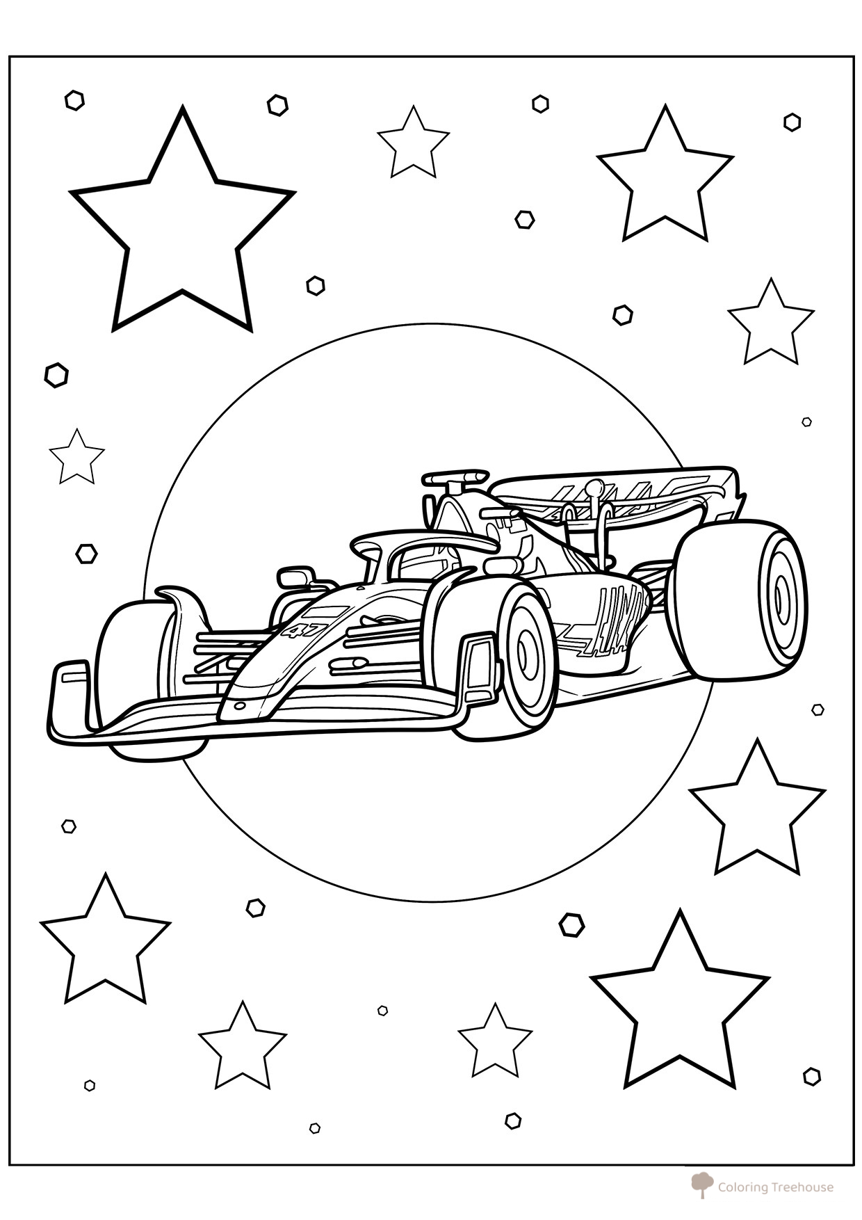Haas VF-22 Racing Car Coloring Page free printable Race Car and Sports Car Coloring Pages coloring page