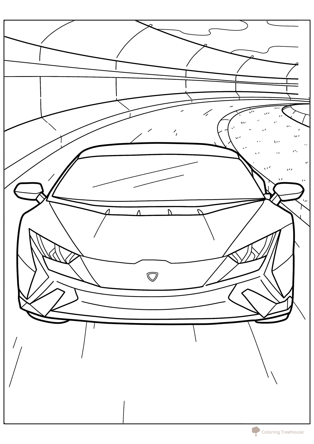 Racing Lamborghini Aventador Coloring Page free printable Race Car and Sports Car Coloring Pages coloring page
