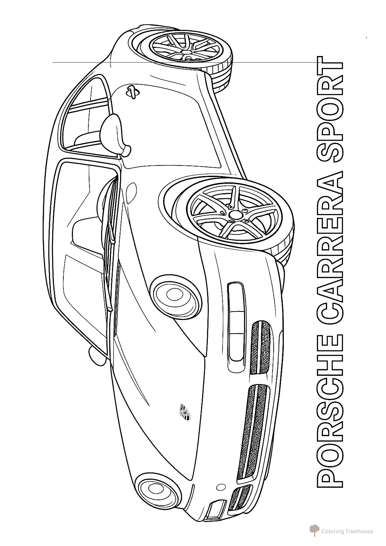Porsche 911 Carrera Sport (1988) Coloring Page free printable Race Car and Sports Car Coloring Pages coloring page
