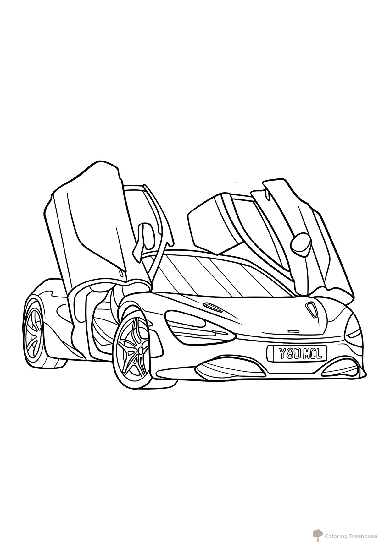Página para colorear «McLaren 720S deportivo» dibujo para colorear gratis de Páginas para colorear de coches de carreras y deportivos