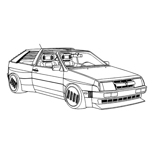 Página para colorear «Lada Samara VAZ-2104» dibujo para colorear gratis de Páginas para colorear de coches Lada (Zhiguli)