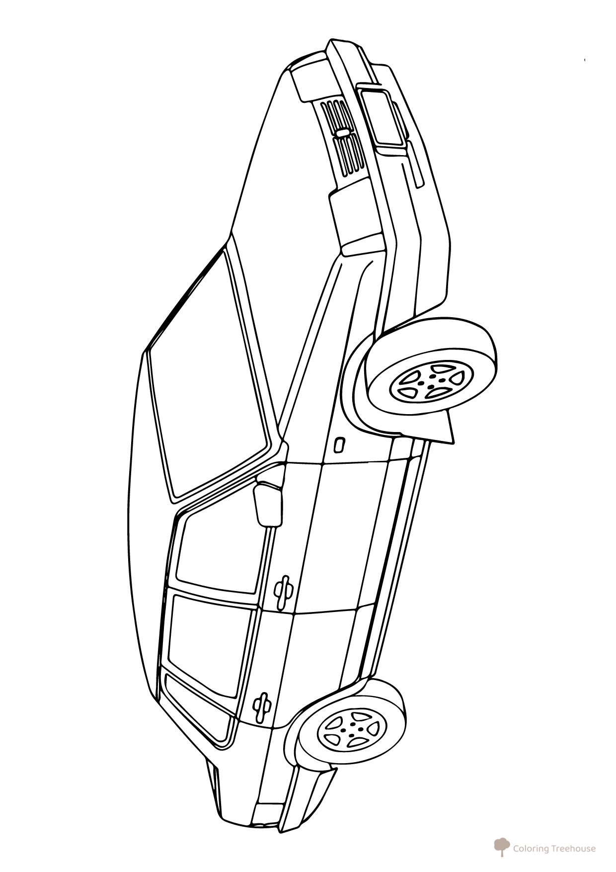 Coloring Page: Lada Sputnik VAZ-2109 (Devyatka) free printable Lada (Zhiguli) Car Coloring Pages coloring page