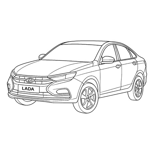 Lada (VAZ) Vesta Coloring Page free printable Lada (Zhiguli) Car Coloring Pages coloring page