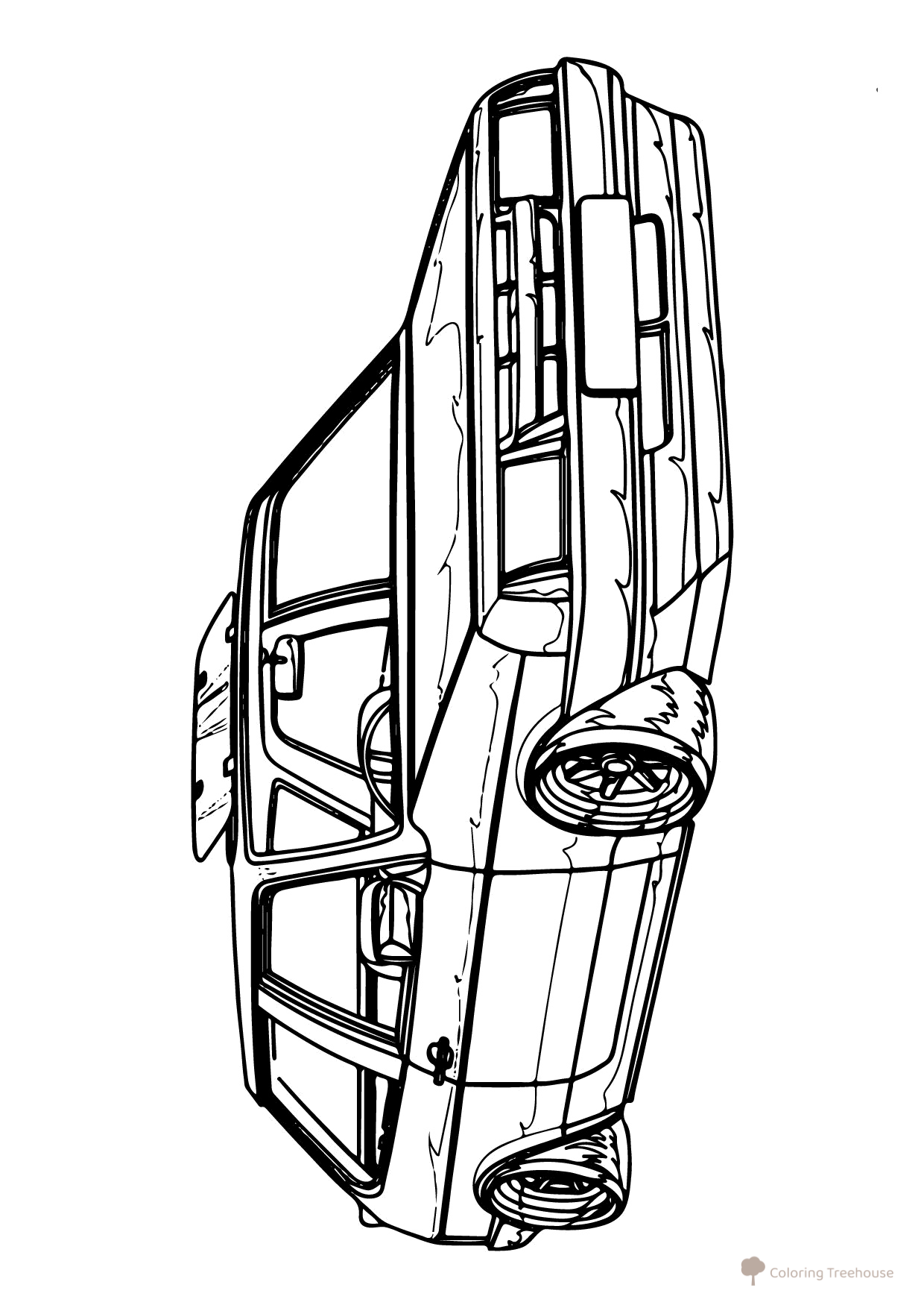 Página para colorear: Lada Sputnik VAZ-21099 bajada dibujo para colorear gratis de Páginas para colorear de coches Lada (Zhiguli)