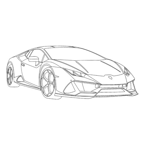 Página para colorear «Lamborghini Huracán» dibujo para colorear gratis de Páginas para colorear de coches Lamborghini