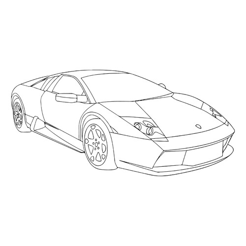 Página para colorear «Lamborghini Murciélago» dibujo para colorear gratis de Páginas para colorear de coches Lamborghini
