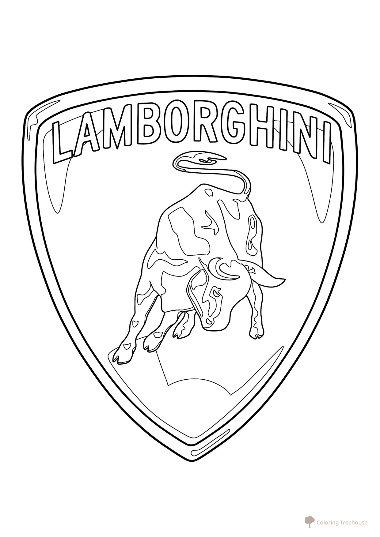 Lamborghini Logo Coloring Page free printable Lamborghini Car Coloring Pages coloring page