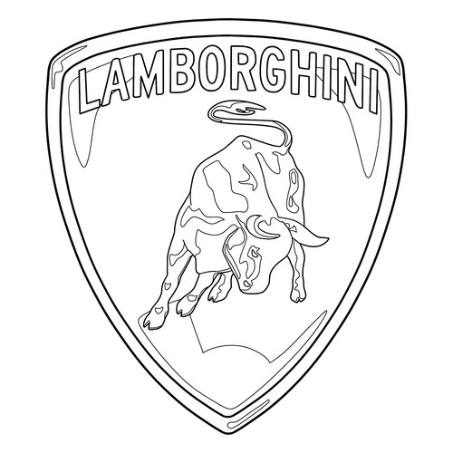 Página para colorear «Logotipo Lamborghini» dibujo para colorear gratis de Páginas para colorear de coches Lamborghini
