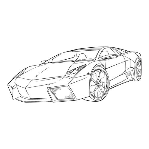 Página para colorear: Coche Lamborghini dibujo para colorear gratis de Páginas para colorear de coches Lamborghini