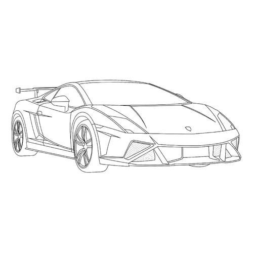 Página para colorear «Supercoche Lamborghini Gallardo» dibujo para colorear gratis de Páginas para colorear de coches Lamborghini