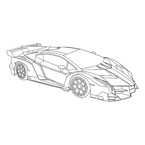 Página para colorear «Supercoche Lamborghini Veneno» dibujo para colorear gratis de Páginas para colorear de coches Lamborghini