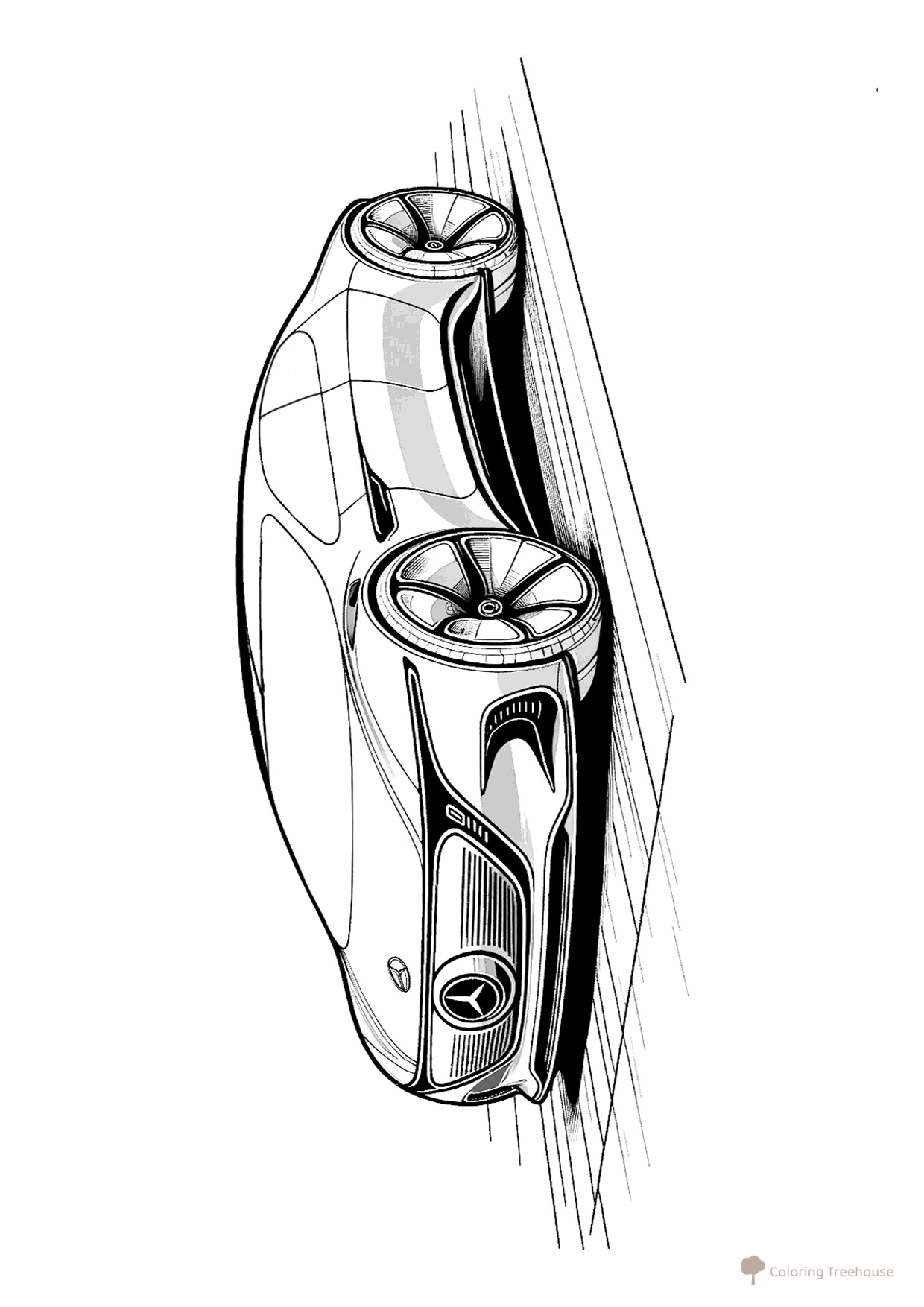 Página para colorear «Concepto Mercedes VISION EQXX» dibujo para colorear gratis de Páginas para colorear de coches Mercedes