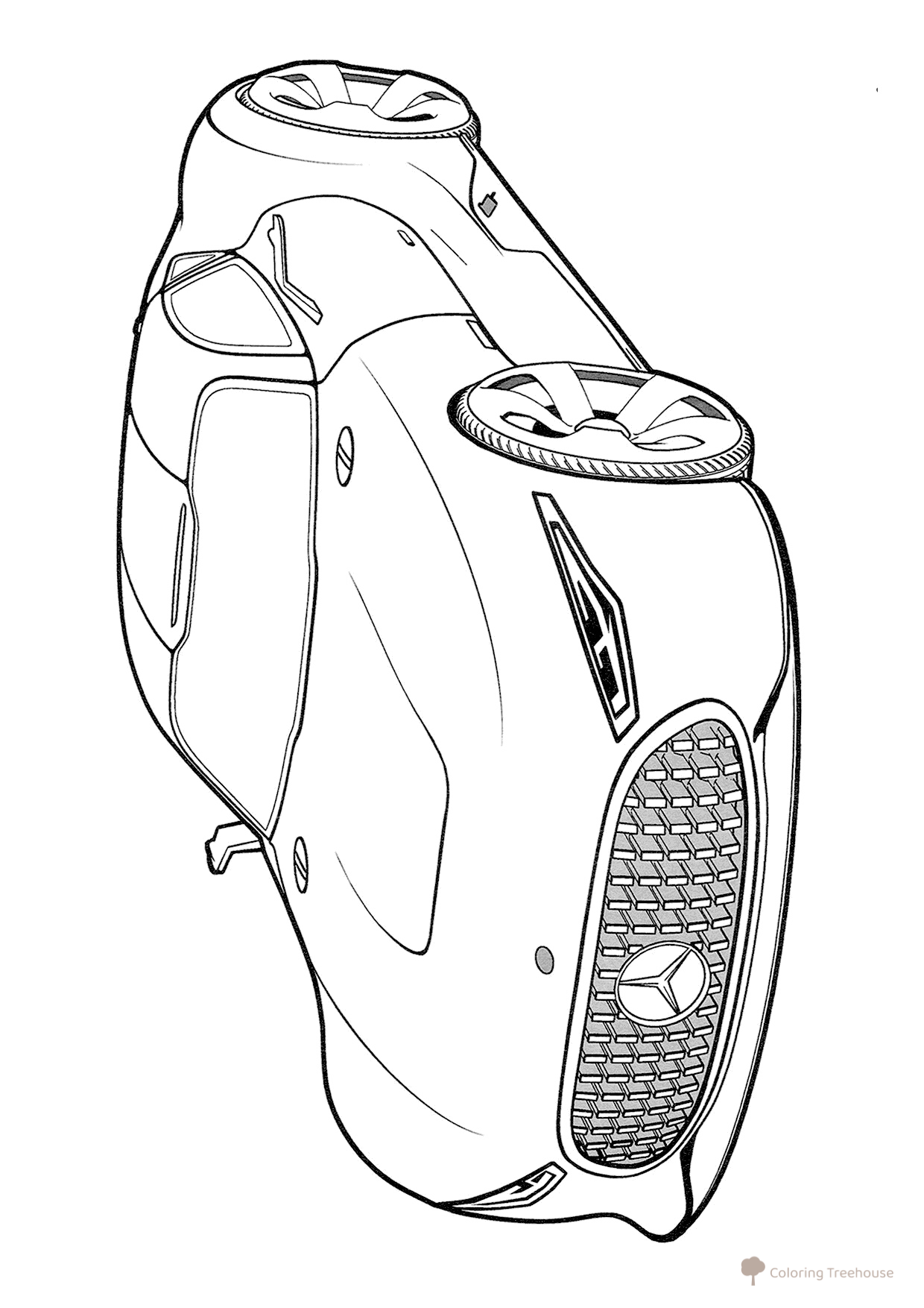 Mercedes AMG Vision Concept Car Coloring Page free printable Mercedes Car Coloring Pages coloring page