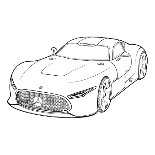 Mercedes AMG Vision Concept Car Coloring Page free printable Mercedes Car Coloring Pages coloring page